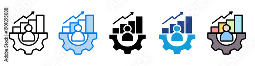 Self development icon set multiple style collection