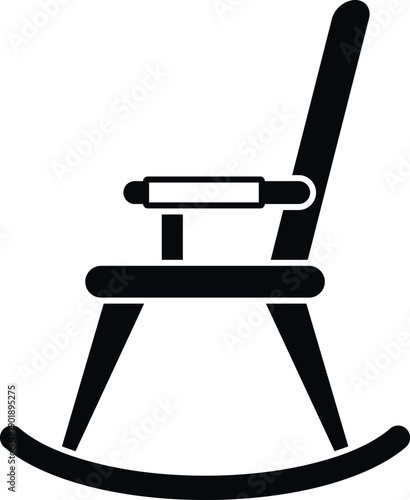 Rocking chair icon illustrating a concept of cozy home furniture and tranquil leisure