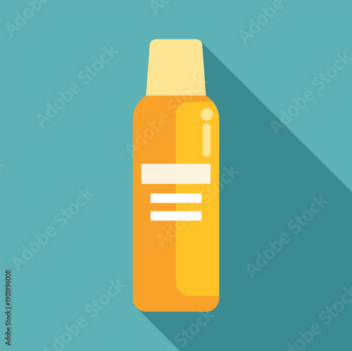 Aerosol spray bottle product icon casting a long shadow on a blue background