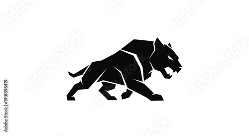 Black panther geometric vector illustration