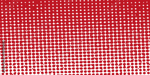 Red dot gradient pattern background. Isolated object on white background.