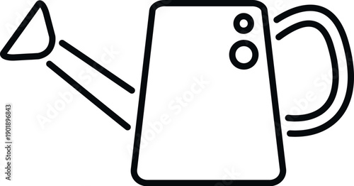 Watering can simple line icon for gardening, plant care, and growth concept