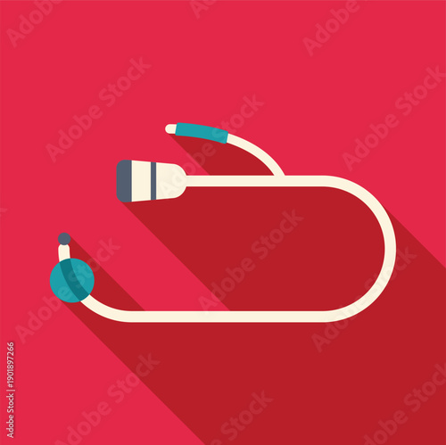 Endoscope device for internal medical examination and diagnosis, a flat design illustration