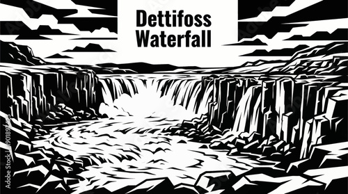 Dettifoss Waterfall Landscape Scenic Nature Travel Tourism Landmark Destination Geography Outdoor Adventure Natural Wonder Iceland Europe Canyon River Powerful Cascade Attraction