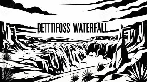 Dettifoss Waterfall Landscape Scenic Nature Travel Tourism Landmark Destination Geography Outdoor Adventure Natural Wonder Iceland Europe Canyon River Powerful Cascade Attraction