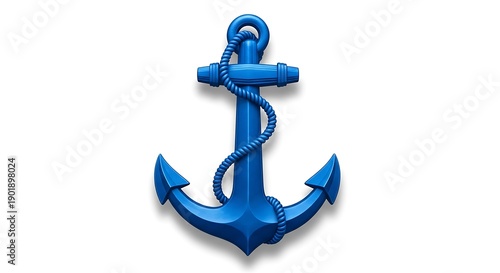 Wallpaper Mural Blue Anchor Symbol on White Background for Nautical Themes. Torontodigital.ca