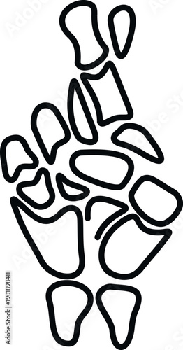 Human hand bones forming a hopeful fingers crossed gesture, symbolizing luck and wishes