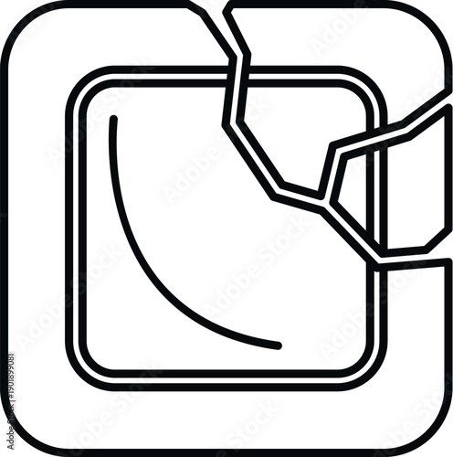 Broken square icon symbolizing damaged screen or protection