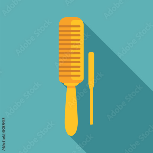 Guiro percussion instrument and striker creating rhythmic latin music