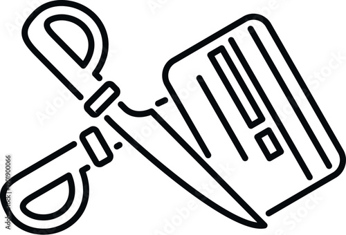 Scissors cutting a credit card, symbolizing debt reduction and financial freedom