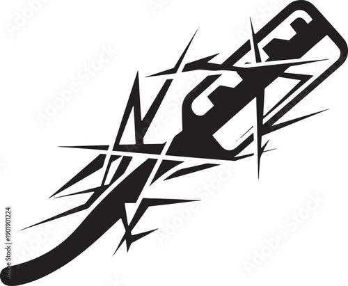 Black and white sketched of a whisk with dynamic lines and splatters kitchen utensil