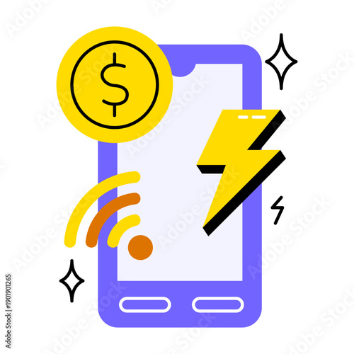 mobile phone with dollar sign