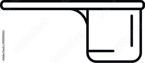 Measuring scoop line art illustration on a white background