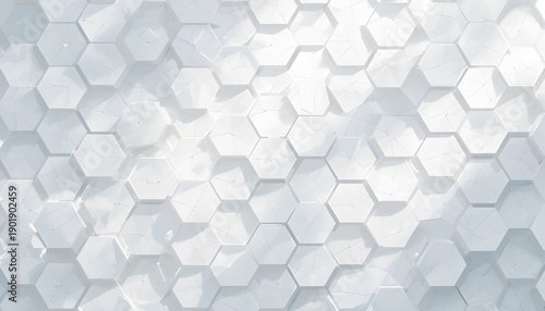 Abstract Hexagon Pattern on White Background with Light and Shadow – Modern Vector Illustration
