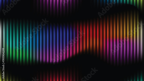 Abstract Rainbow Vertical Lines with Dynamic Blurred Dark Zones and Vivid Color Spectrum
