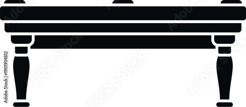 Billiards table black silhouette showing a classic game furniture vector symbol