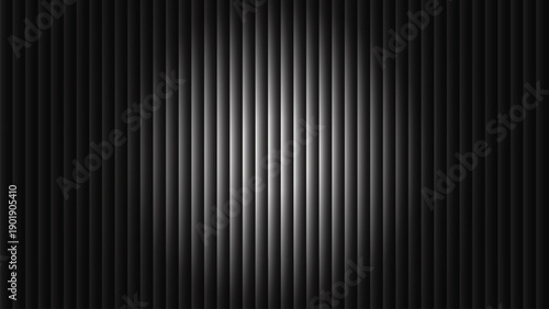 Luminous White Vertical Lines with Central Light on Dark Abstract Background