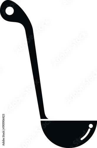 Black silhouette of a cooking utensil for serving food