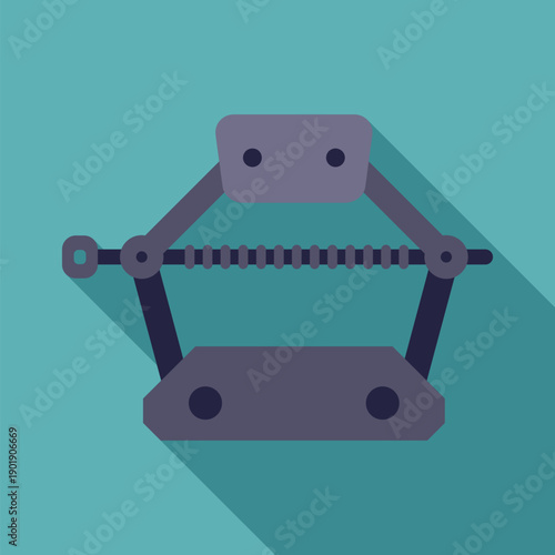 Flat design illustration showing a scissor jack for lifting vehicles