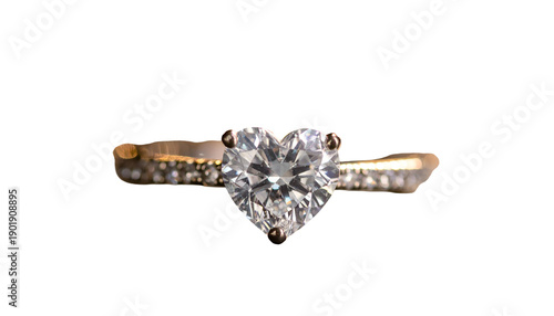 Diamond Engagement Ring with Gold Band.