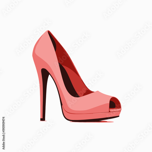 Elegant Coral Pink Stiletto Heel with Peep-Toe Design for Fashionable and Stylish Women's Footwear Collection