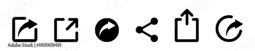 Share and export icons collection featuring various symbols for sending data uploading content social media networking web navigation interface buttons digital communication file transfer mobility