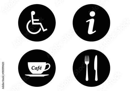 set sign icons for accessibility and services