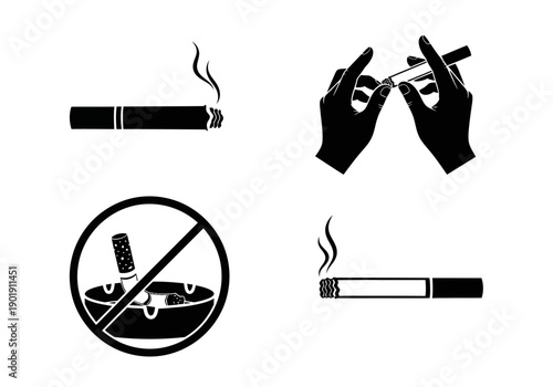 set the no smoking sign icon