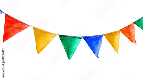 Colorful bunting banners for festival,carnival,party,transparent background clipping path,PNG.