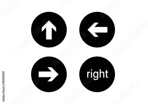 set road sign icons for directions and navigation