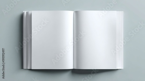 Brochure, magazine, book and catalog mockup set, minimal 3D render, isolated on soft gray studio background, clean layout with copy space