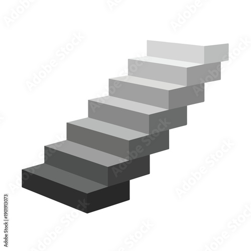 A gray staircase with seven steps