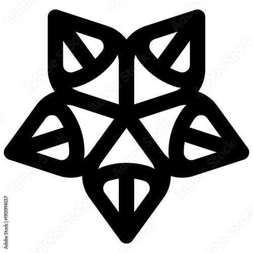 Paper flower. Editable stroke vector icon.