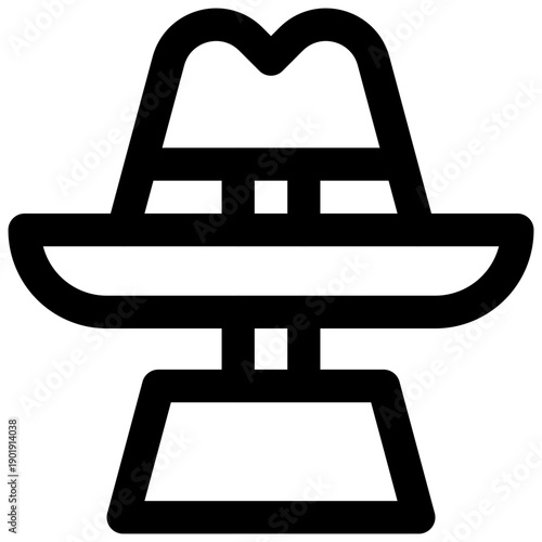 Hat making. Editable stroke vector icon.