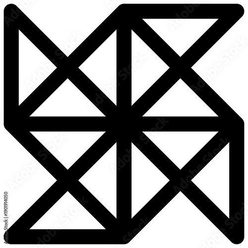 Origami. Editable stroke vector icon.