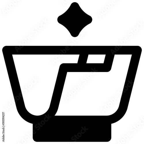 Kintsugi. Outlined stroke vector icon with black-filled details.