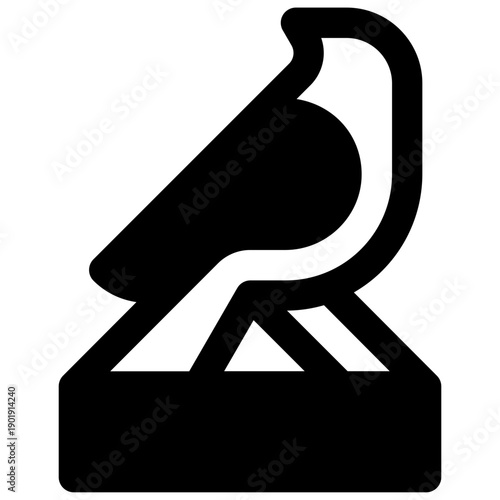 Taxidermy. Outlined stroke vector icon with black-filled details.