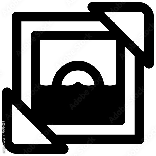 Scrapbooking. Outlined stroke vector icon with black-filled details.