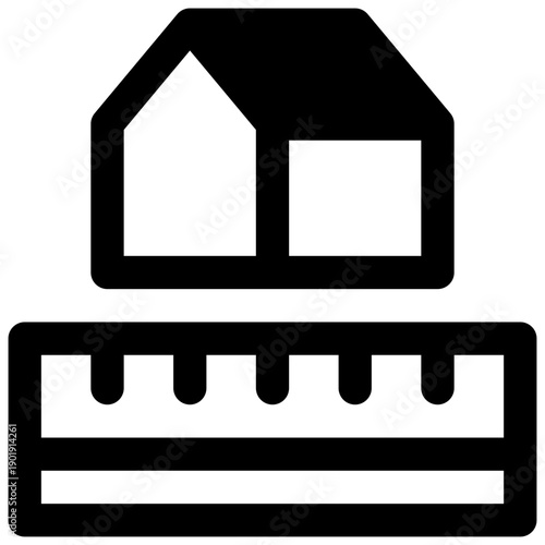 Scale modeling. Outlined stroke vector icon with black-filled details.