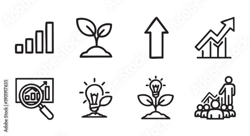 Collection of hand drawn icons isolated on transparent background