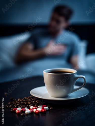 Coffee and Anxiety Concept Showing Caffeine Stress, Mental Health, and Lifestyle Impact
