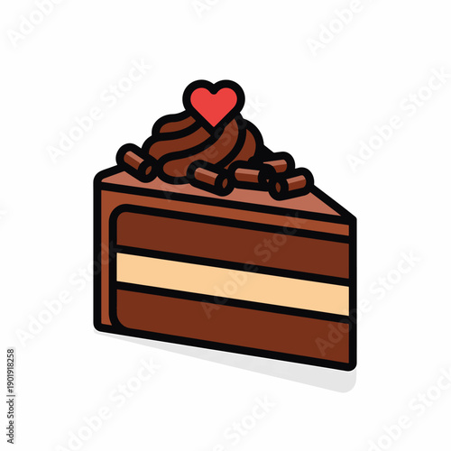 A chocolate cake with a heart on top