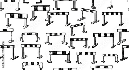 Hurdles Pattern Design in Abstract Style for Creative Projects