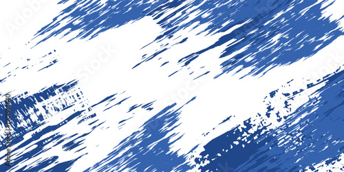 Abstract Blue and White Grunge Background with Halftone Style. Brush Stroke Illustration for Banner, Poster or Sports.