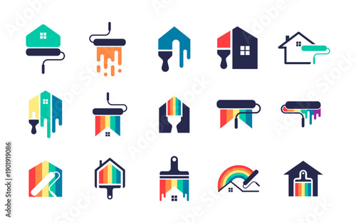 House Paint Logo Set Vector Design
