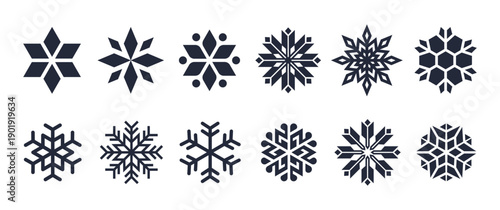 Snowflake Logo Set Vector Design