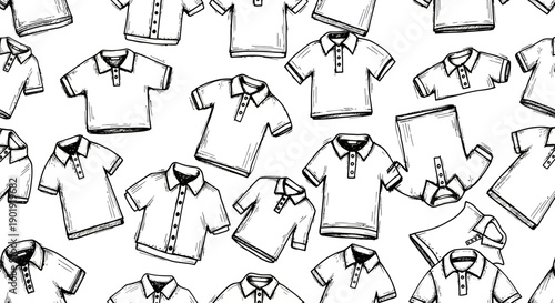 Creative Illustrations of Polo Shirts in a Patterned Design for Fashion Enthusiasts