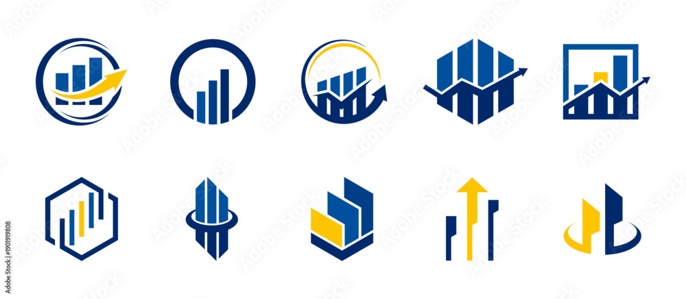 Fototapeta premium Finance Logo Set Vector Design