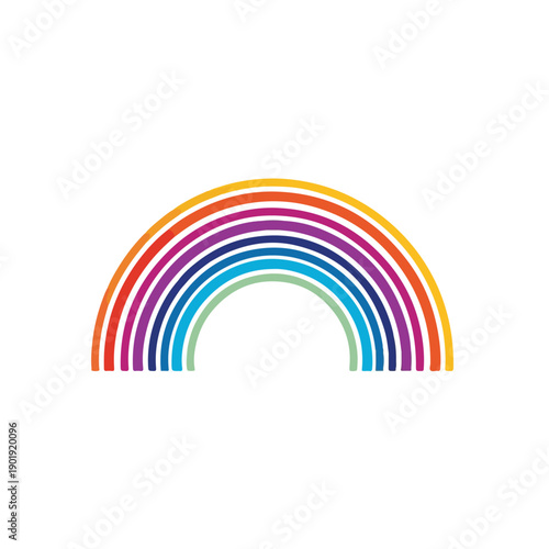 A colorful rainbow with multiple arcs of different colors