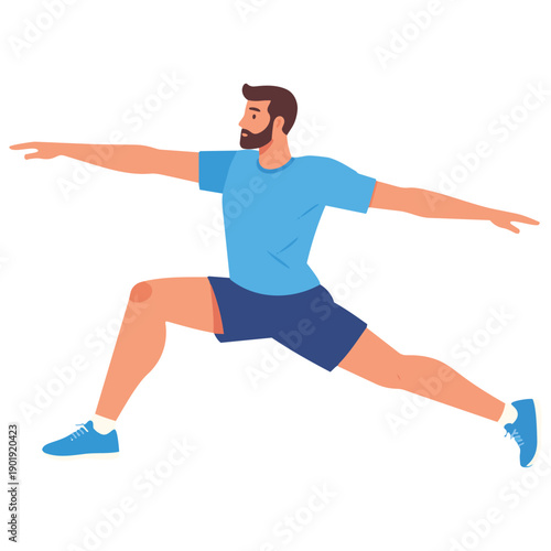 Illustration of a person stretching before exercising